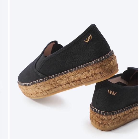 NWT Viscata Barcelona Castillo Black Canvas Espadrille Shoes